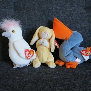TY Beanie Babies! Kuku - Scoop - Grace (Lot of 3)